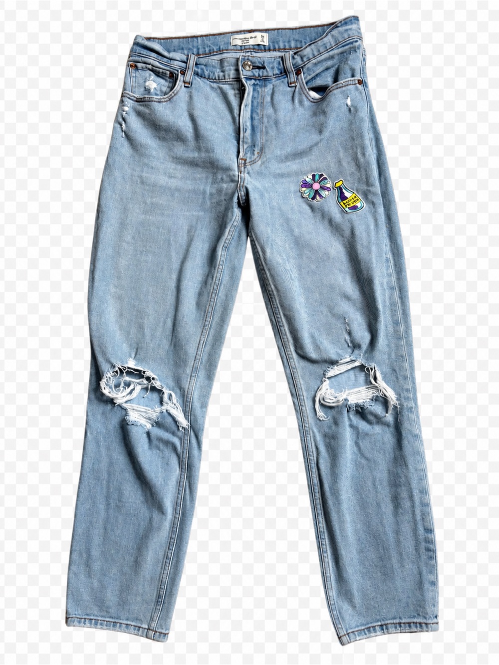 Abercrombie & Fitch Light Blue High-Rise Mom Jeans